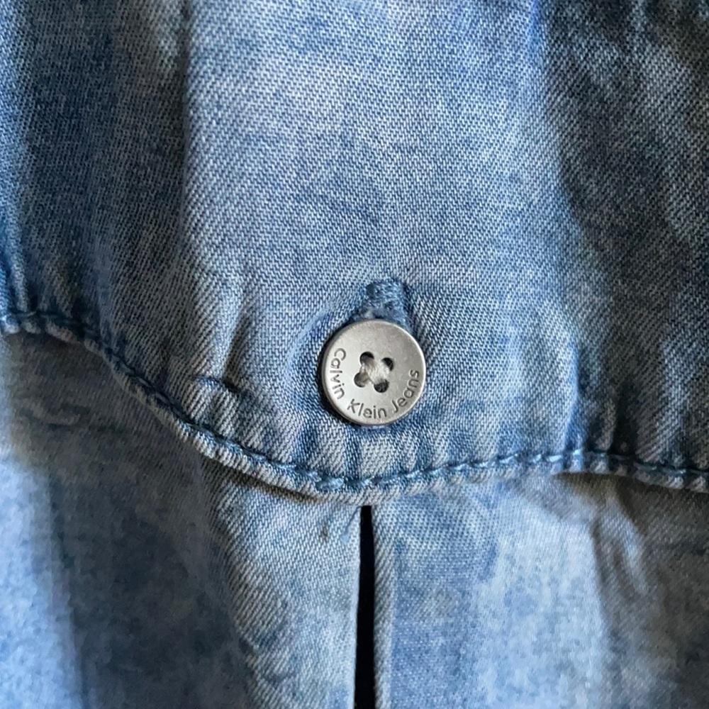 SOLD Calvin Klein Sustainable Jean Shirt, Size L - Picture 4 of 16